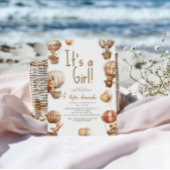 女の子から見た子から見た動物の赤ちゃんシャワー 招待状