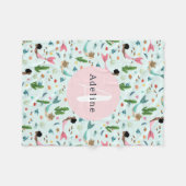 女の子かわいいお洒落魔法の人魚海子供 フリースブランケット (正面(横))