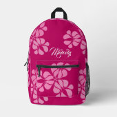 女の子かわいいかわいらしピンクフローラ新学期 プリントバックパック (正面)