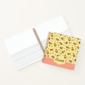 女の子かわいいのまわりに春フローラルパターンキッズ ノートブック (内部)