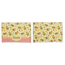 女の子かわいいのまわりに春フローラルパターンキッズ 枕カバー