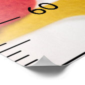 女の子かわいいカラフルアルファベットの成長チャートのメトリック ポスター (角)