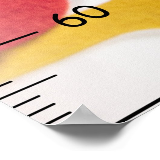 女の子かわいいカラフルアルファベットの成長チャートのメトリック ポスター (角)