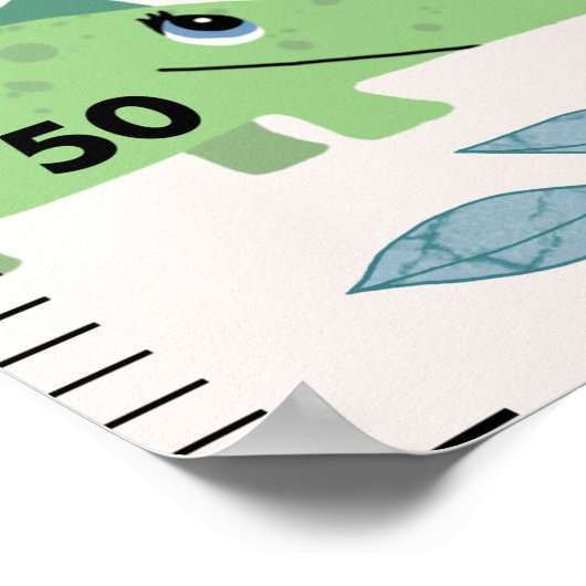 女の子かわいいサファリ動物の成長グラフメトリック ポスター (角)