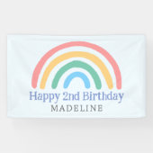 女の子かわいいツー クール 2歳の誕生日虹 横断幕 (横)