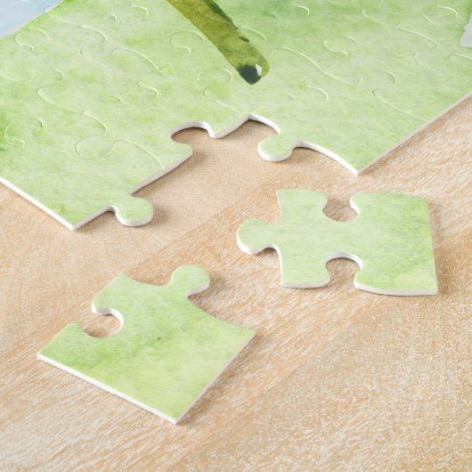 女の子かわいいパンダ熊パーソナライズされた子 ジグソーパズル (側面)