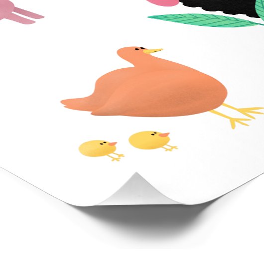 女の子かわいいピンクのファーム赤ちゃんシャワー歓迎サイン ポスター (コーナー)