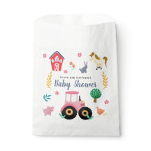 女の子かわいいピンクの素朴ファームトラクターベビーシャワー