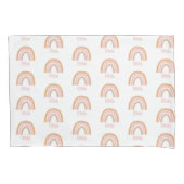 女の子かわいいピンクぼほ水の色レインボーネーム 枕カバー (正面)