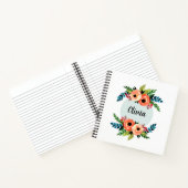 女の子かわいいフローラ水の色の花と名前キッズ ノートブック (内部)