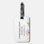 女の子かわいいフローラ水の色の花と名前キッズ ラゲッジタグ (裏面縦)