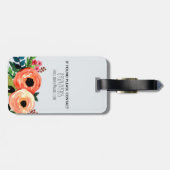 女の子かわいいフローラ水色の花と名前の子供 ラゲッジタグ (裏面横)