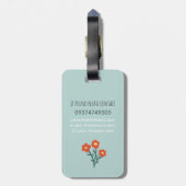 女の子かわいいフローラ犬の子供の旅行 ラゲッジタグ (裏面縦)