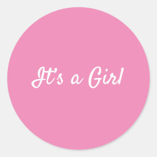 女の子かわいいベビー告知封筒用シール ラウンドシール