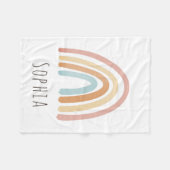 女の子かわいいボホウォーター色レインボーキッズ フリースブランケット (正面(横))