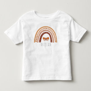 女の子かわいいボホレインボーパーソナライズされた トドラーTシャツ