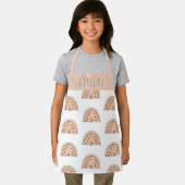 女の子かわいいボホ虹のパタパーソナライズされたーン エプロン (インサイチュ)