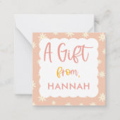 女の子かわいいボーフローラデイジーギフトエンクロージャカード ノートカード (正面)