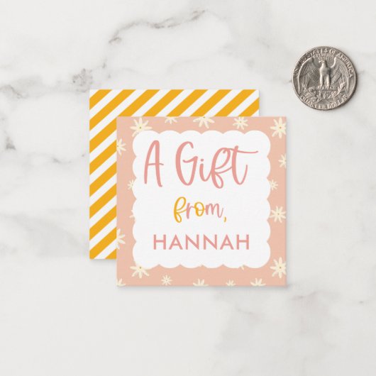 女の子かわいいボーフローラデイジーギフトエンクロージャカード ノートカード (正面/裏面インサイチュ)