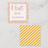 女の子かわいいボーフローラデイジーギフトエンクロージャカード ノートカード (正面/裏面)