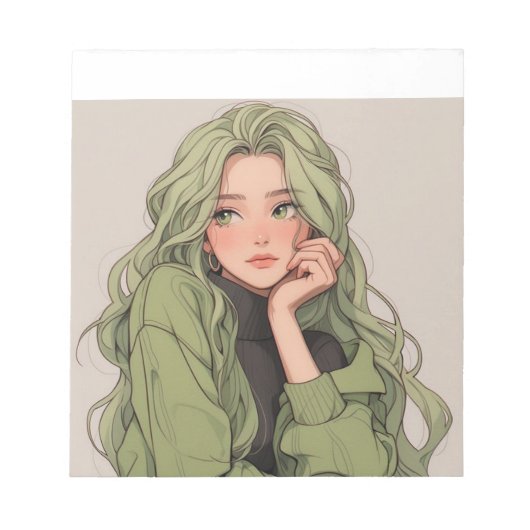 女の子かわいいメモ帳 ノートパッド (正面)