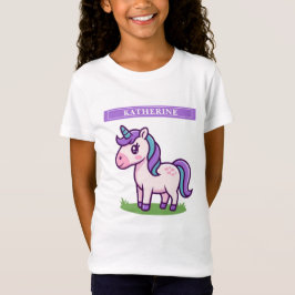 女の子かわいいユニコーン馬の子供たちTシャツ Tシャツ