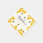 女の子かわいい夏の最初の蜂の日キッズ1st誕生日 スタンダードカクテルナプキン (角)