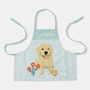 女の子かわいい子犬のフローラ子 エプロン