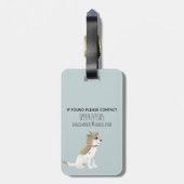 女の子かわいい子犬の漫画の花の子供 ラゲッジタグ (裏面縦)