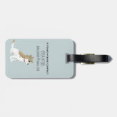 女の子かわいい子犬の漫画の花の子供 ラゲッジタグ (裏面横)