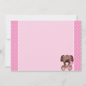 女の子かわいい子犬の赤ちゃんシャワー 招待状 (裏面)