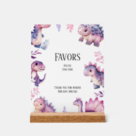 女の子かわいい恐竜をテーマにした誕生日の好意サイン アクリルサイン