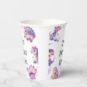 女の子かわいい恐竜をテーマにした誕生日パーティー 紙コップ (左)