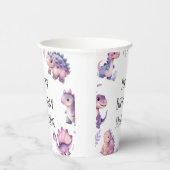 女の子かわいい恐竜をテーマにした誕生日パーティー 紙コップ (右)