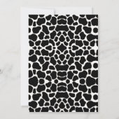 女の子かわいい牛のプリントとフローラベビーシャワー 招待状 (裏面)