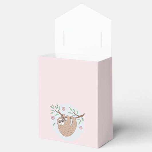 女の子かわいい眠りナマケモノ赤ちゃんシャワー フェイバーボックス (オープン)