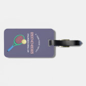 女の子かわいい紫のスポーツモノグラムキッズ ラゲッジタグ (裏面横)