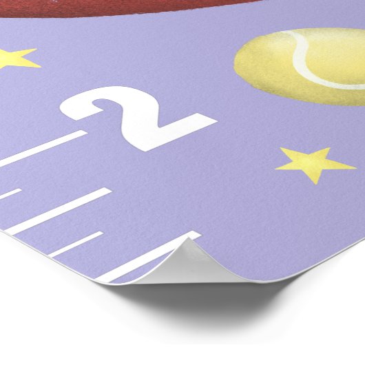 女の子かわいい紫のスポーツ成長図 ポスター (角)