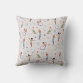 女の子かわいい紫色の体操モノグラムの子供 クッション (裏面)