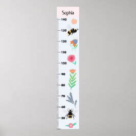 女の子かわいい花とビーCM成長図 ポスター