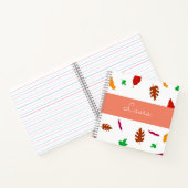 女の子かわいい葉っぱ柄 キッズ ノートブック (内部)