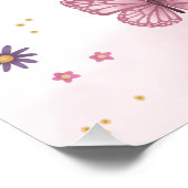 女の子かわいい蝶の誕生日パーティー歓迎サイン ポスター (コーナー)