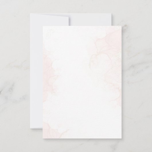 女の子かわいい赤面ピンクバタフライベビーシャワーパーティー サンキューカード (裏面)