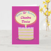 女の子かわいい10誕生日パーソナライズ カード (黄色い花)