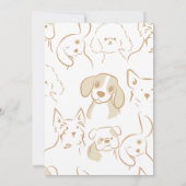 女の子かわいこちゃんの子犬ピンクの赤ちゃんシャワー 招待状 (裏面)