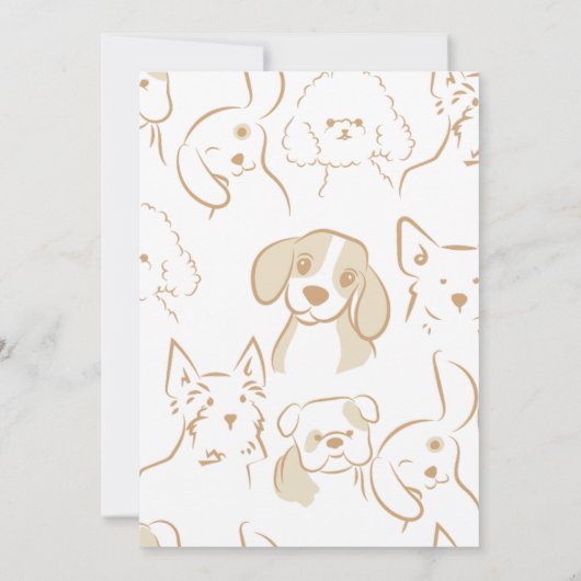 女の子かわいこちゃんの子犬ピンクの赤ちゃんシャワー 招待状 (裏面)