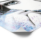 女の子かわいらしのポートレート目ウォーター絵画カラーの芸術 フォトプリント            (角)