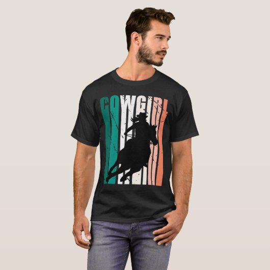 女の子かわいらしレトロ女性のカーボーイバースデーパーティソーザー Tシャツ