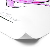 女の子かわいらし漫画ポートレートピンクの髪かわいい顔 ポスター (角)