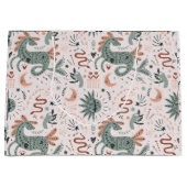 女の子かわいらし用ピンクの可愛いパターン誕生日 ラージペーパーバッグ (正面)